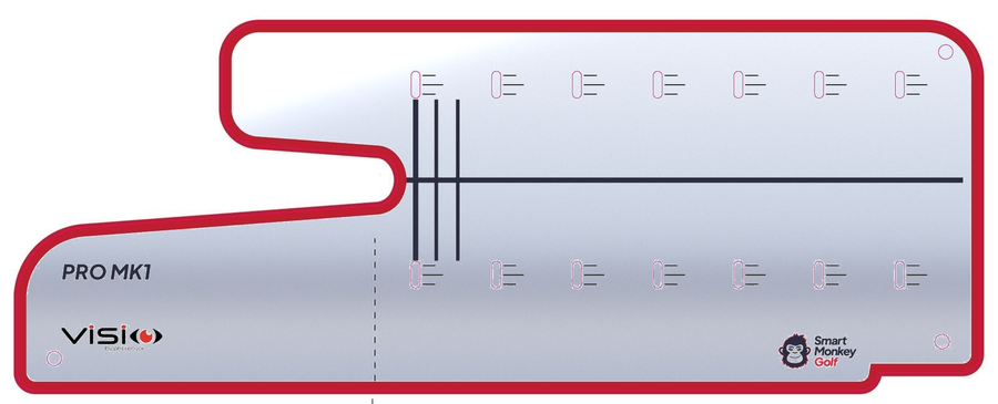 Stance Mirror Pro top mirror, showing the alignment lines and hole positions